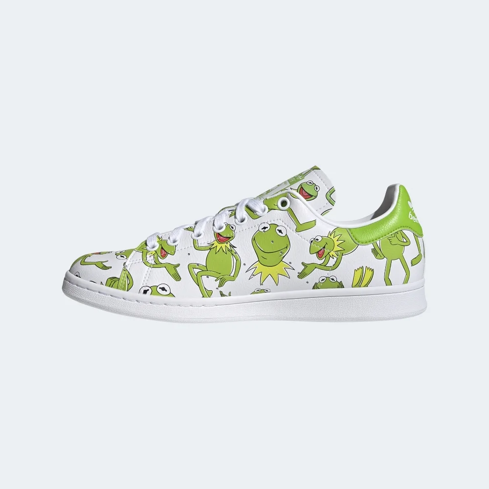 New Adidas Originals Disney Muppets Kermit Stan Smith Men's Sneakers White Green - Picture 3 of 9